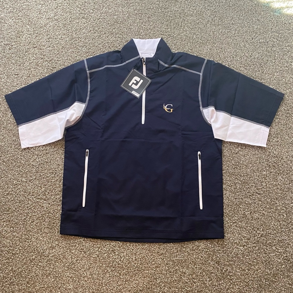 NWT FootJoy Sport Wind Shirt Stretch Shell Navy White Top